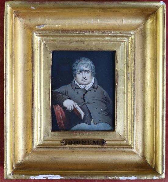 19th century English School Dignum, miniature of a gentleman 4.5 x 3.5in.